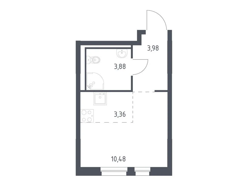 Продается студия, 21,7 м² - Фото 1