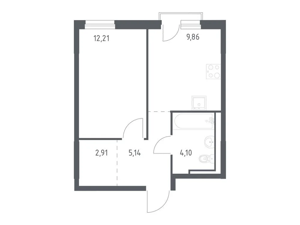 Продается 1-комнатная квартира, 34,2 м² - Фото 1