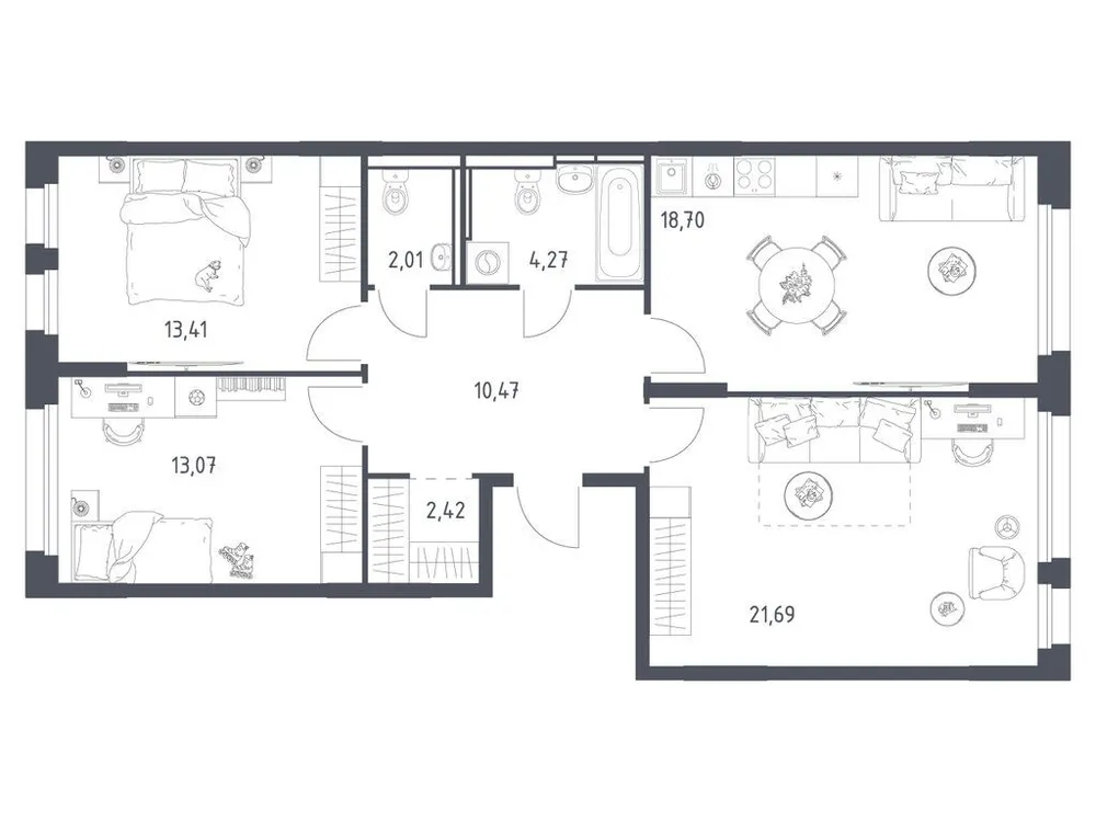 Продается 3-комнатная квартира, 86 м² - Фото 2
