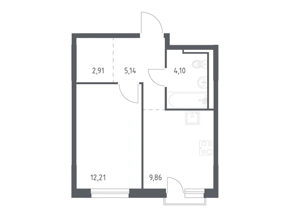 Продается 1-комнатная квартира, 34,2 м² - Фото 2