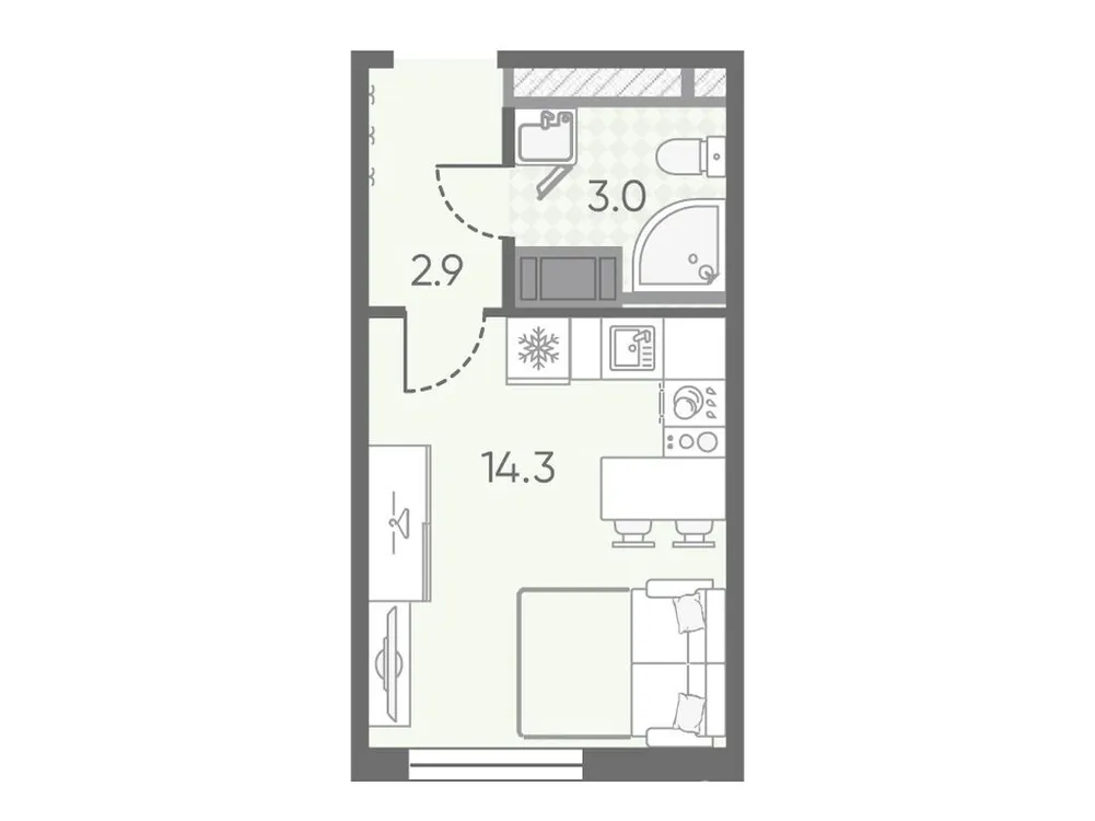 Продается студия, 20,2 м² - Фото 1