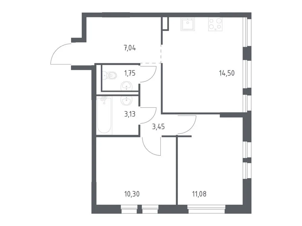Продается 2-комнатная квартира, 51,3 м² - Фото 1