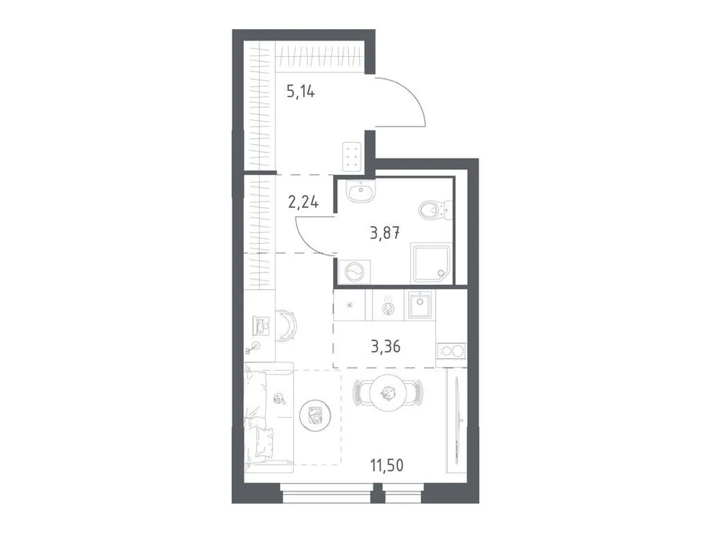 Продается студия, 26,1 м² - Фото 1