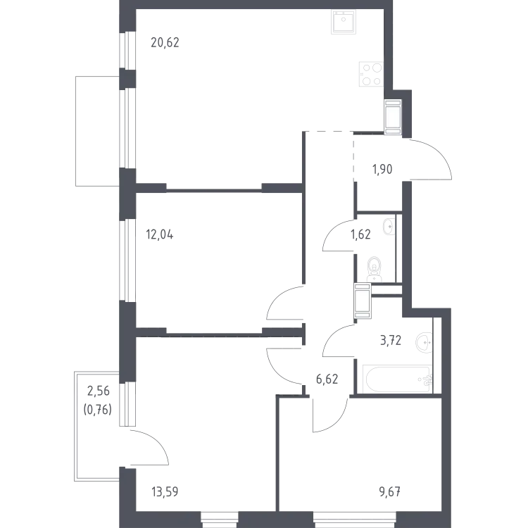 Продается 3-комнатная квартира, 70,5 м² - Фото 1