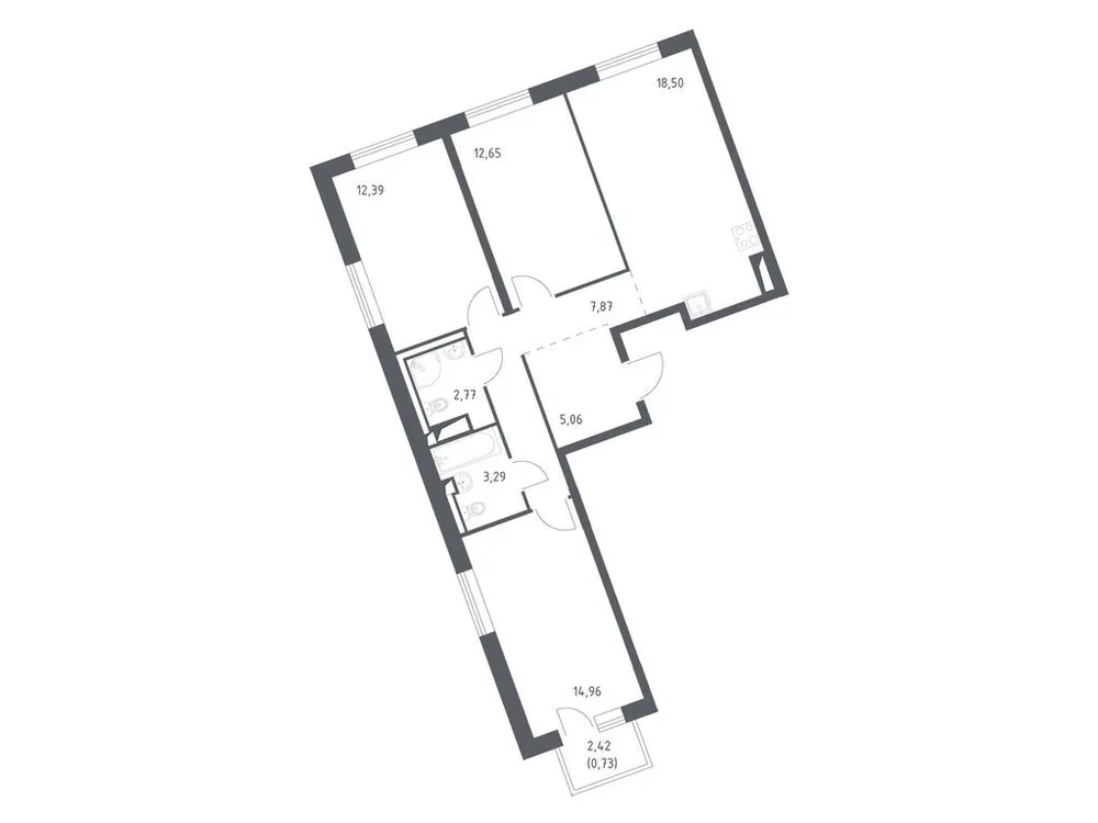 Продается 3-комнатная квартира, 77,3 м² - Фото 1