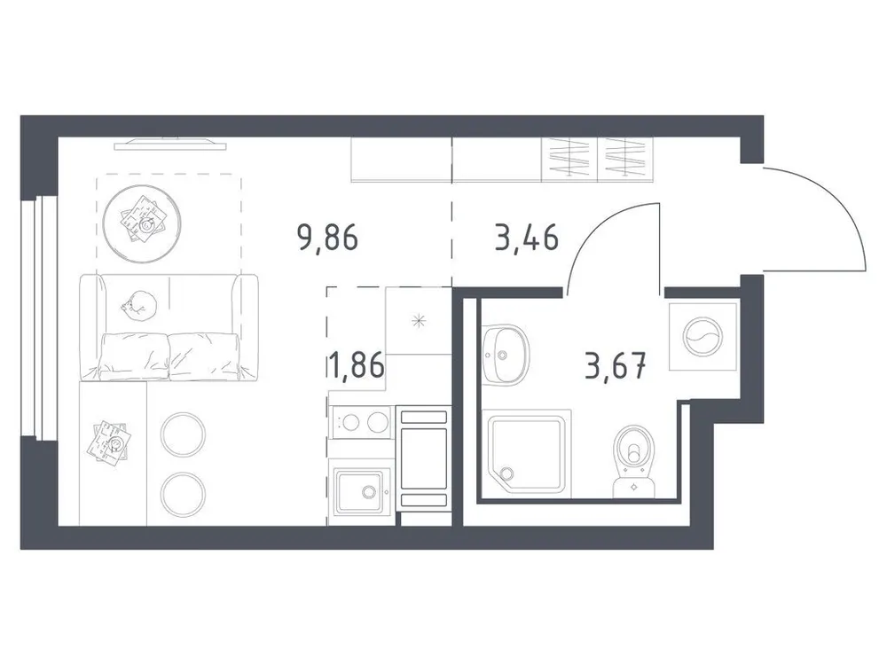 Продается студия, 18,9 м² - Фото 2
