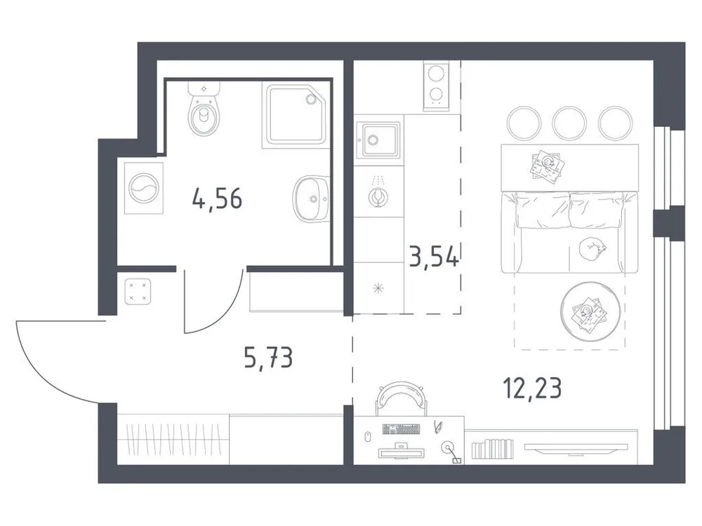 Продается студия, 26,1 м² - Фото 2