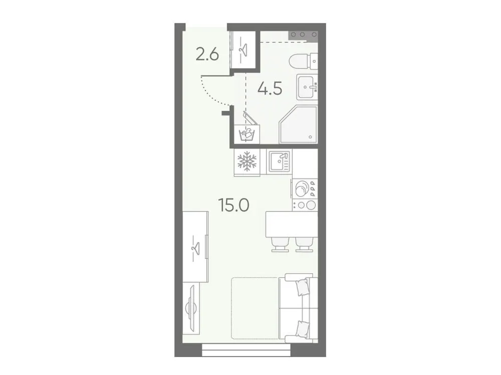 Продается студия, 22,1 м² - Фото 1