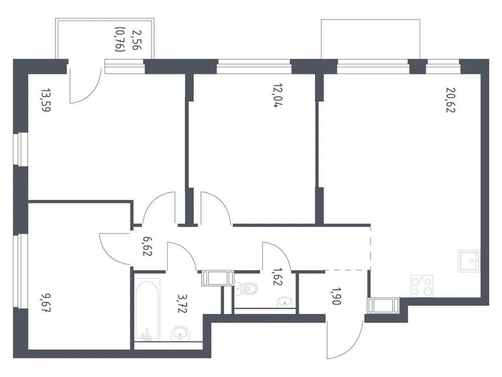 Продается 3-комнатная квартира, 70,5 м² - Фото 3