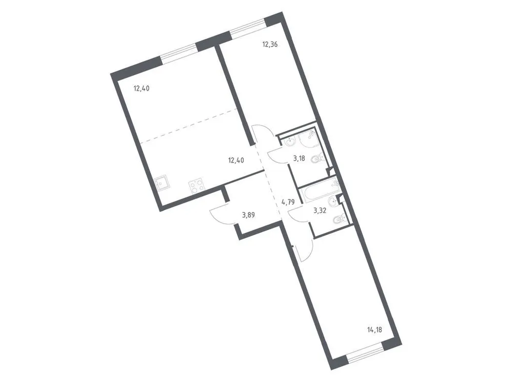 Продается 2-комнатная квартира, 66 м² - Фото 1