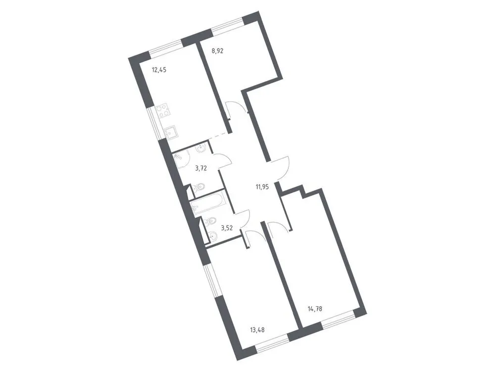 Продается 2-комнатная квартира, 68,2 м² - Фото 1