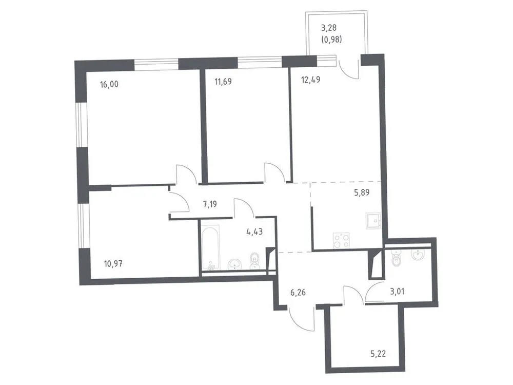 Продается 3-комнатная квартира, 83,2 м² - Фото 1