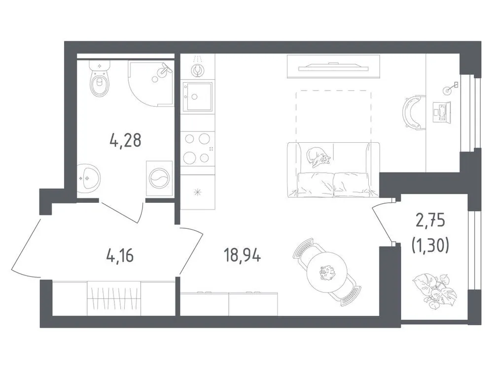 Продается студия, 28,7 м² - Фото 3