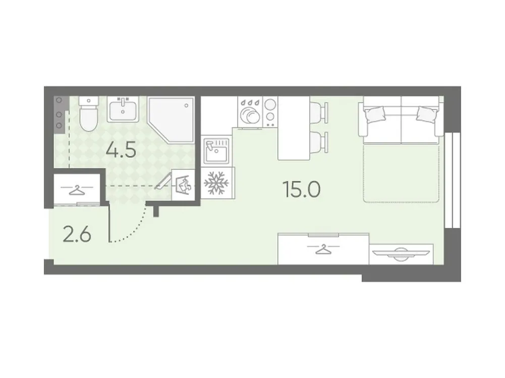 Продается студия, 22,1 м² - Фото 2