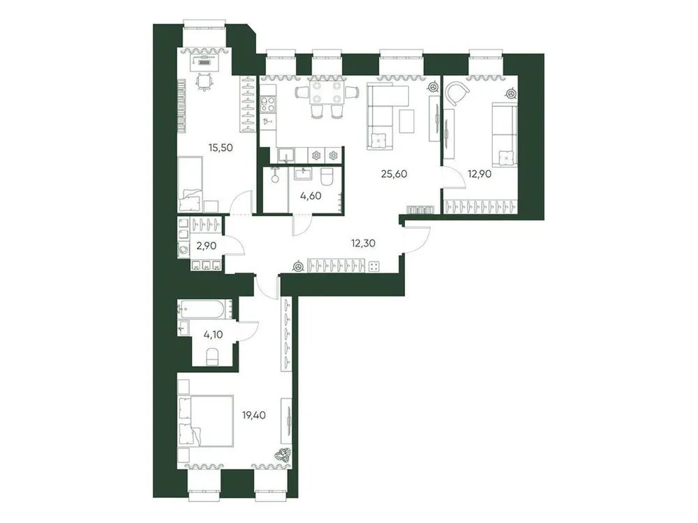 Продается 3-комнатная квартира, 97,3 м² - Фото 1