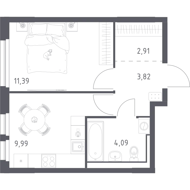 Продается 1-комнатная квартира, 32,2 м² - Фото 1