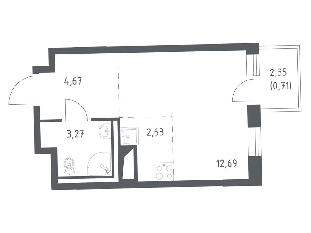 Продается студия, 23,4 м² - Фото 2