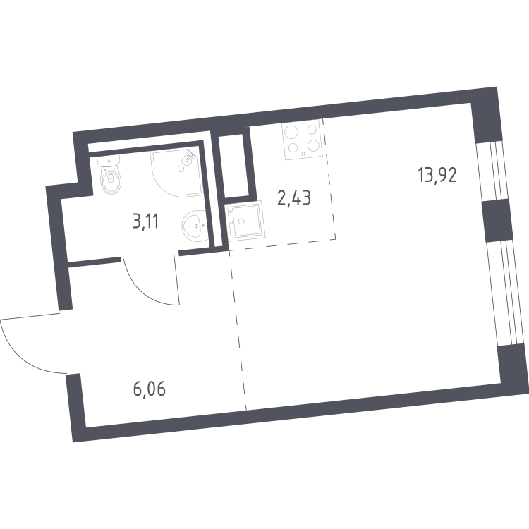 Продается студия, 25,5 м² - Фото 2