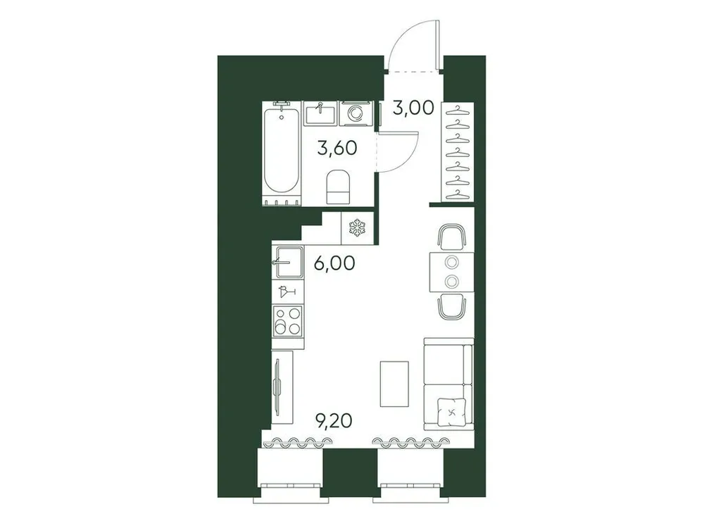 Продается студия, 21,8 м² - Фото 1