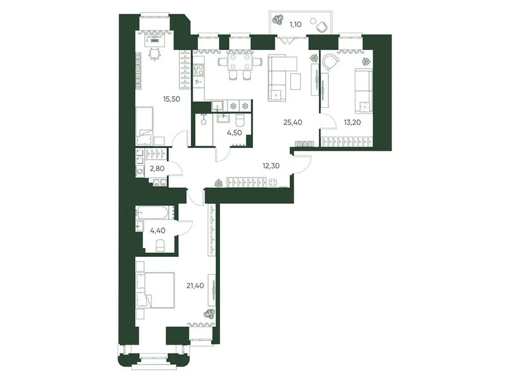 Продается 3-комнатная квартира, 100,6 м² - Фото 1
