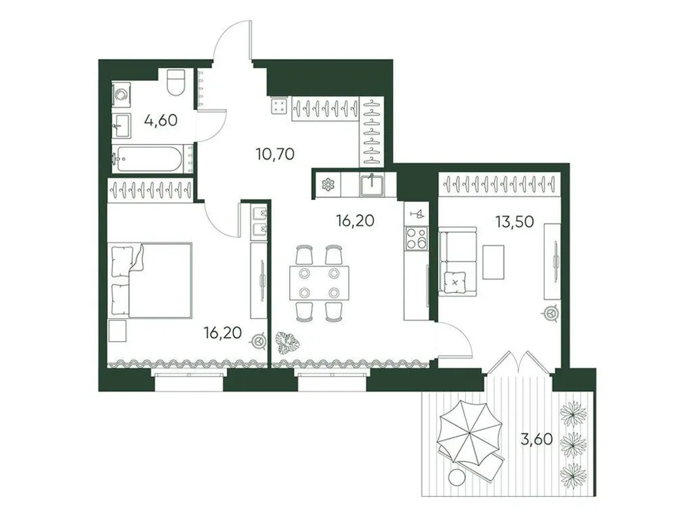 Продается 2-комнатная квартира, 64,8 м² - Фото 1