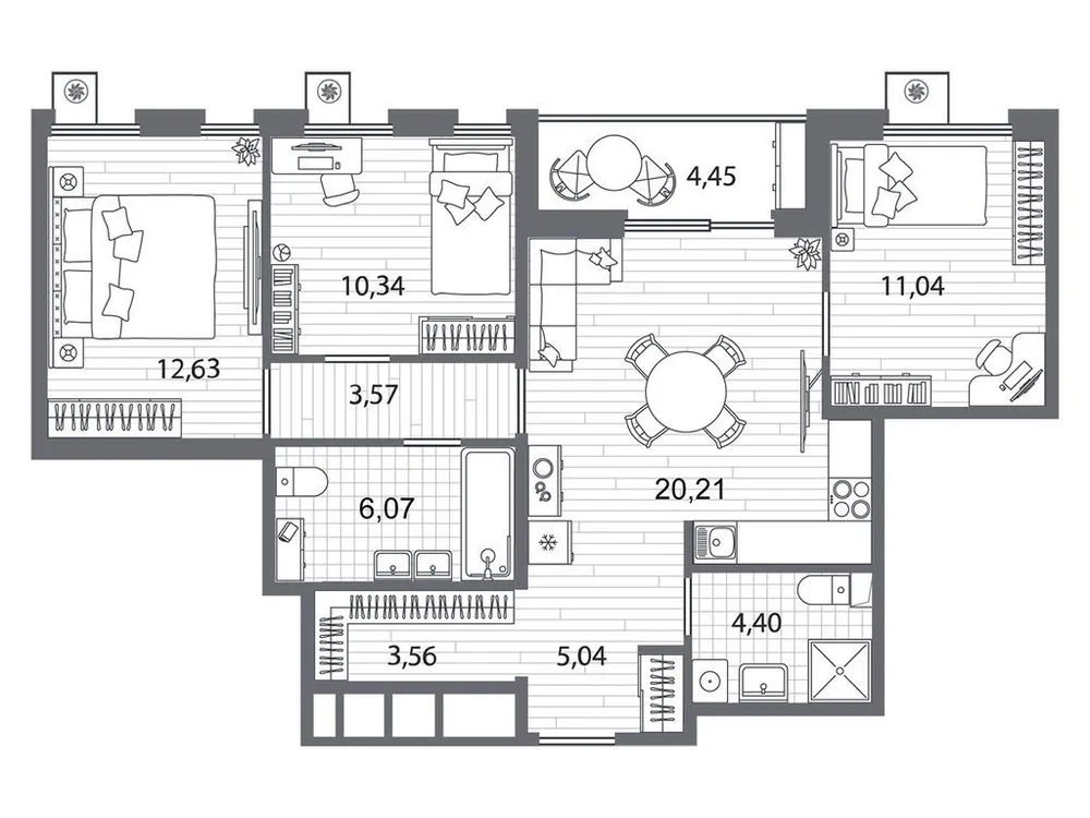 Продается 3-комнатная квартира, 78,3 м² - Фото 1