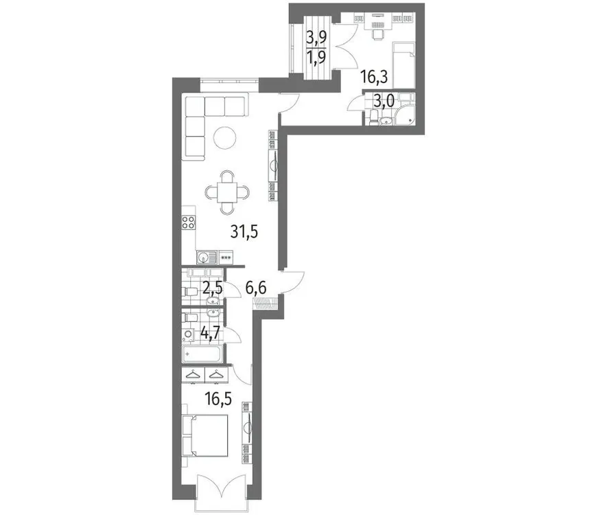 Продается 2-комнатная квартира, 83,1 м² - Фото 1