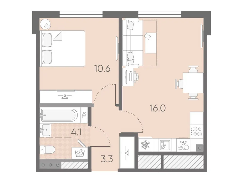 Продается 1-комнатная квартира, 34 м² - Фото 2