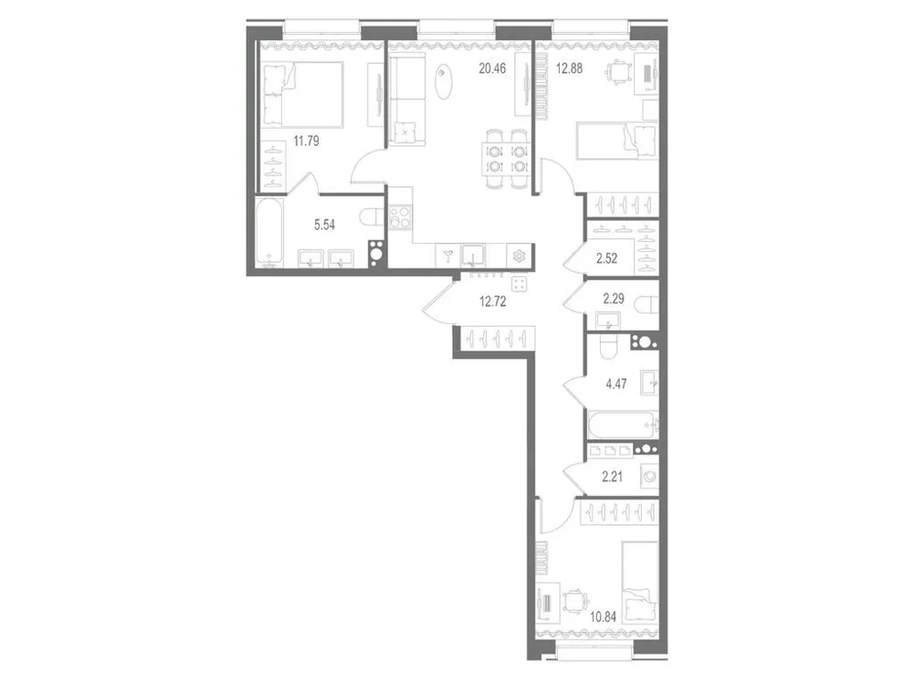 Продается 3-комнатная квартира, 85,7 м² - Фото 2