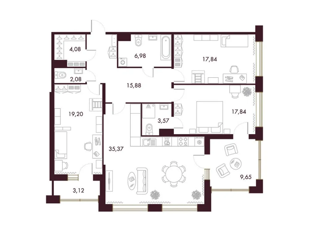 Продается 3-комнатная квартира, 129,2 м² - Фото 1