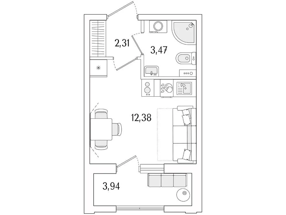 Продается студия, 20,1 м² - Фото 1