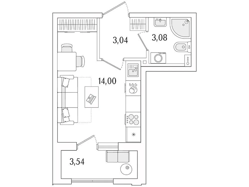 Продается студия, 21,9 м² - Фото 1