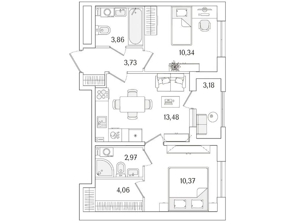 Продается 2-комнатная квартира, 50,4 м² - Фото 1
