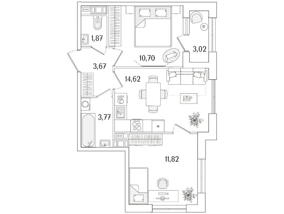 Продается 2-комнатная квартира, 48 м² - Фото 1