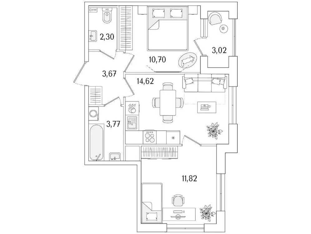 Продается 2-комнатная квартира, 48,4 м² - Фото 1