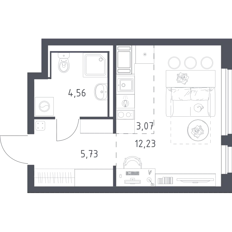 Продается студия, 25,6 м² - Фото 1