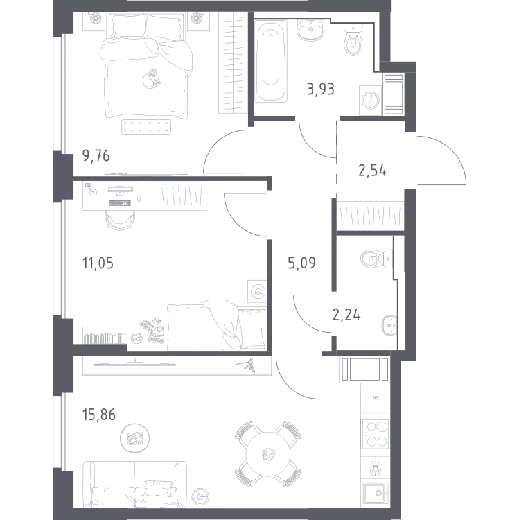 Продается 2-комнатная квартира, 50,5 м² - Фото 1