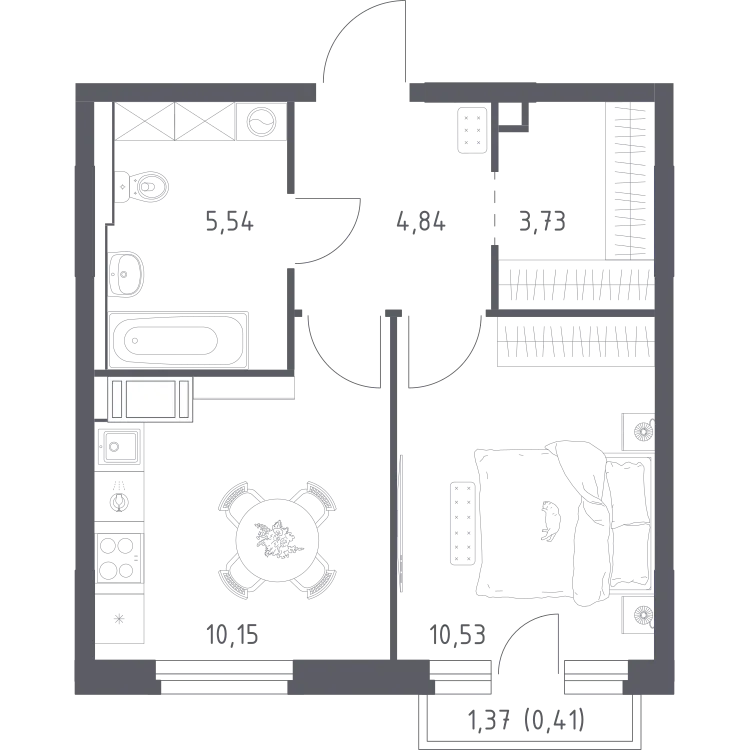 Продается 1-комнатная квартира, 35,2 м² - Фото 1