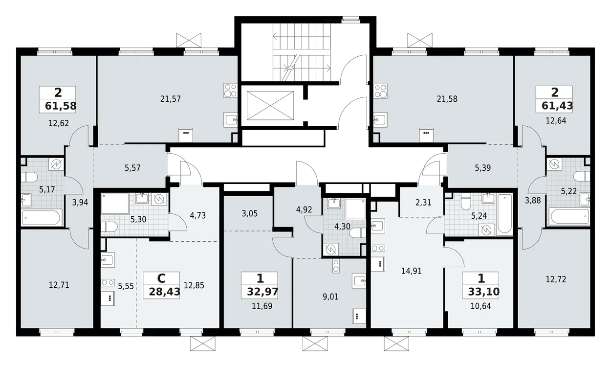 Продается 2-комнатная квартира, 61,6 м² - Фото 2