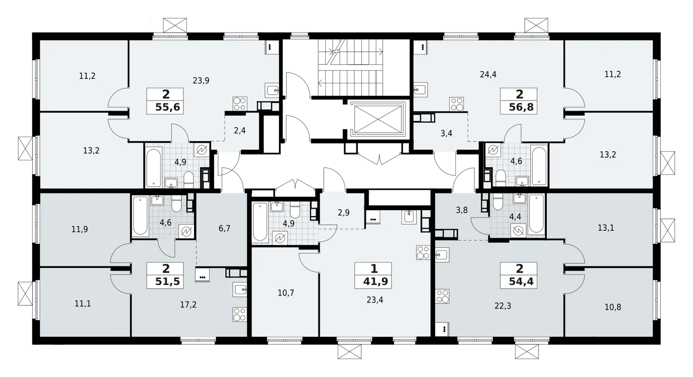 Продается 2-комнатная квартира, 54,4 м² - Фото 2