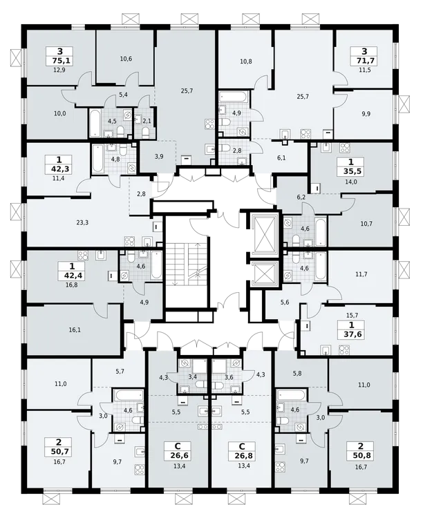 Продается 2-комнатная квартира, 50,7 м² - Фото 2