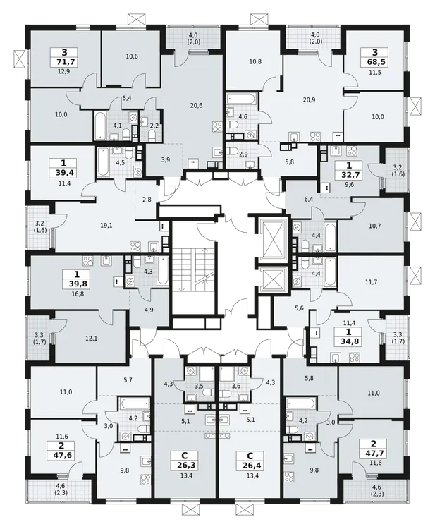 Продается 3-комнатная квартира, 68,5 м² - Фото 2