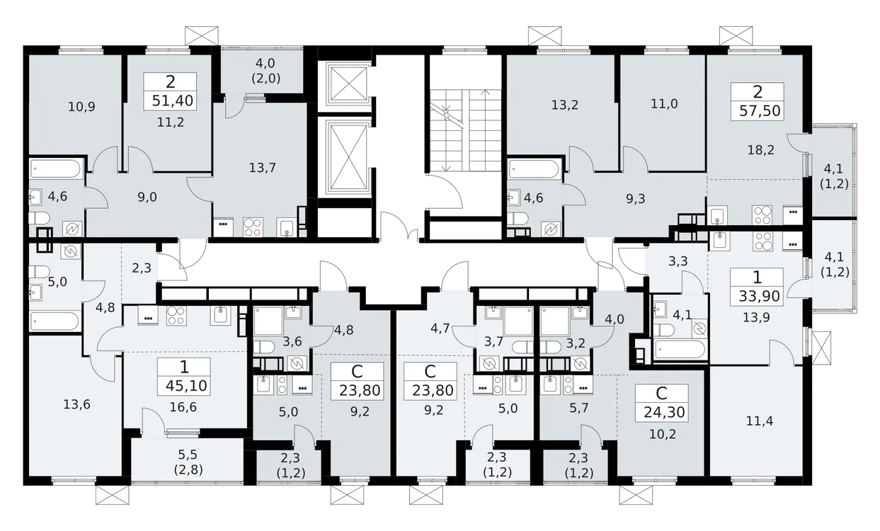 Продается 1-комнатная квартира, 45,1 м² - Фото 2