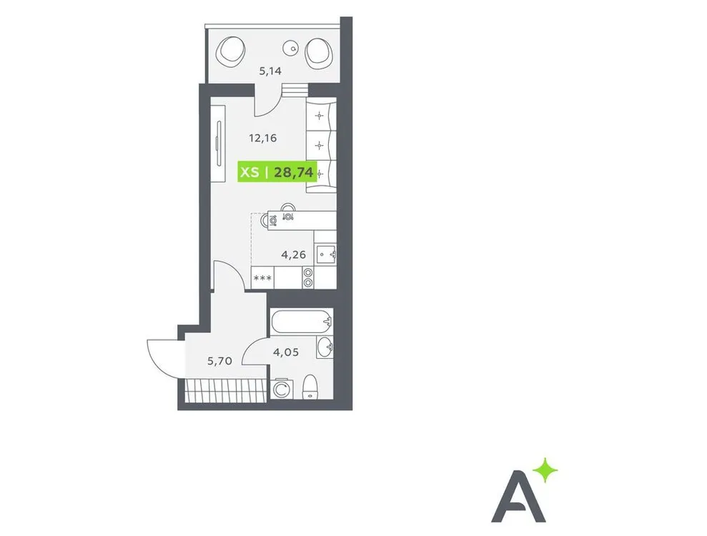 Продается студия, 29,3 м² - Фото 1