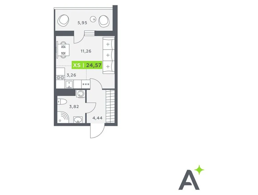 Продается студия, 24,5 м² - Фото 1