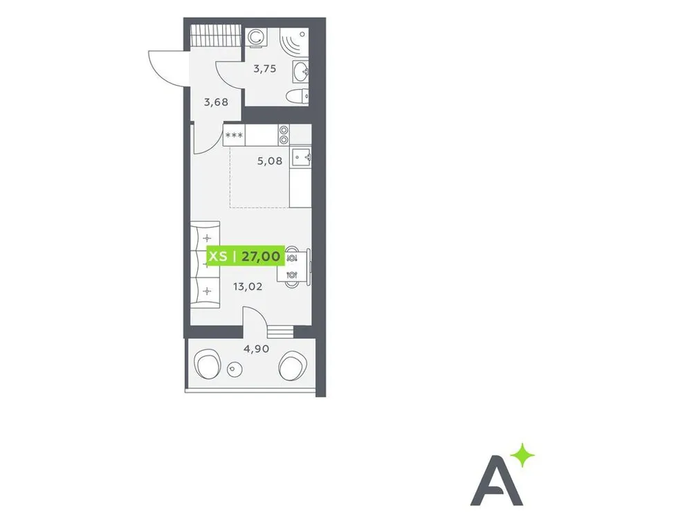 Продается студия, 28,9 м² - Фото 1