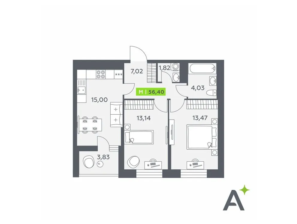 Продается 3-комнатная квартира, 56,4 м² - Фото 1