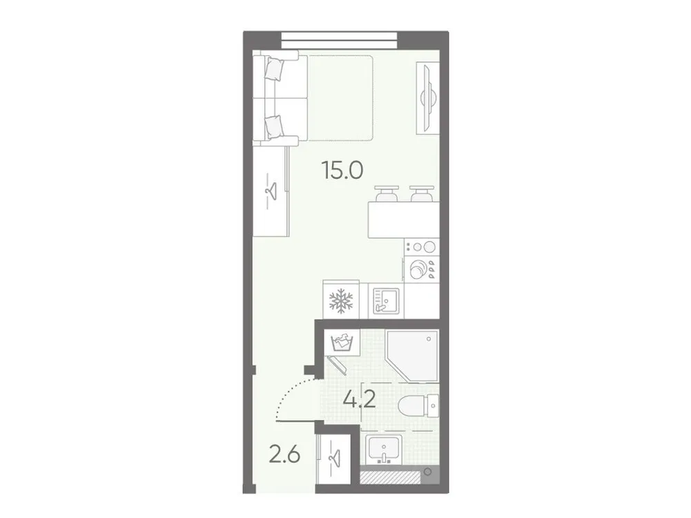 Продается студия, 21,8 м² - Фото 1