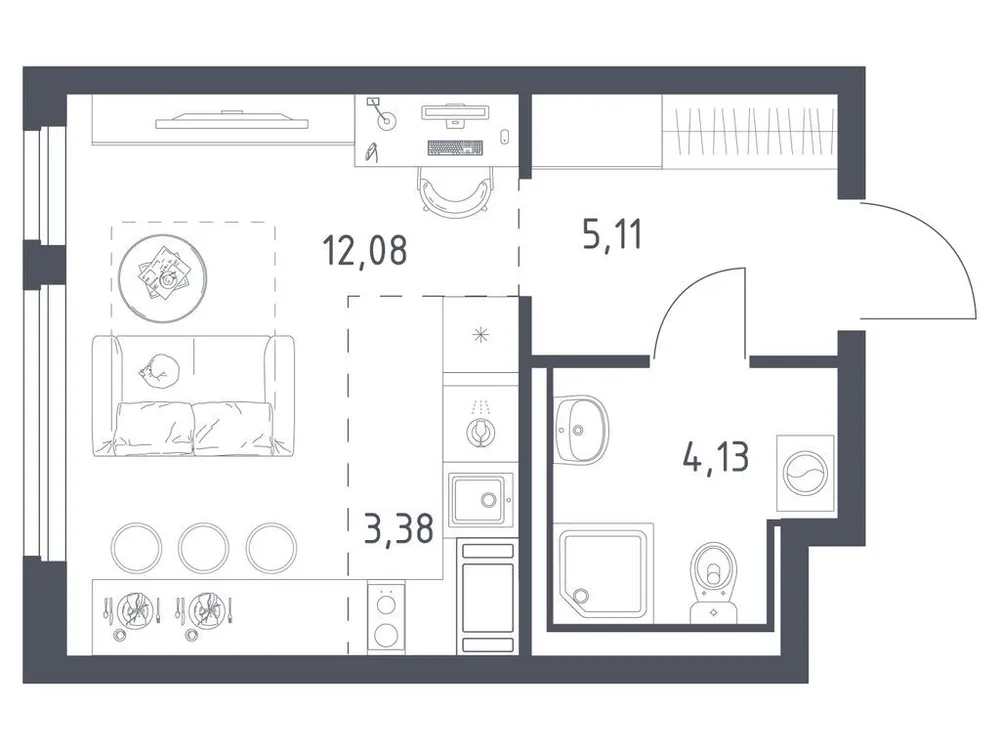 Продается студия, 24,7 м² - Фото 2