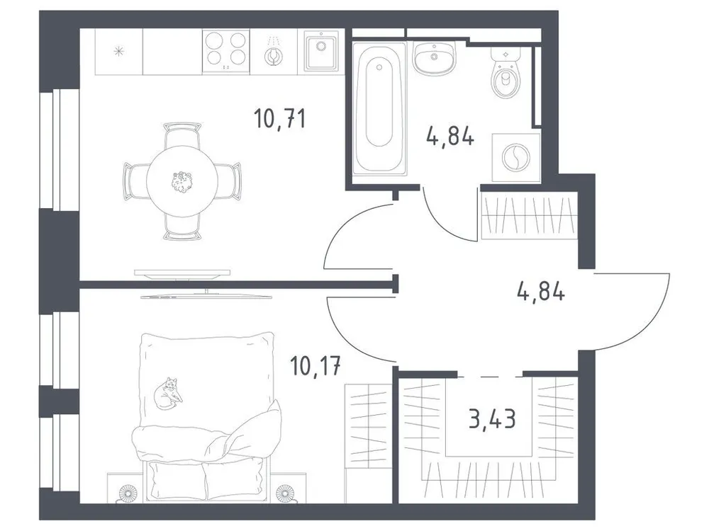 Продается 1-комнатная квартира, 34 м² - Фото 2